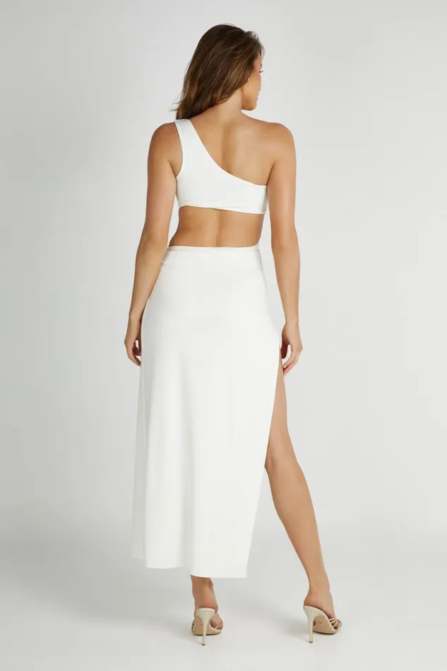 Meshki Maxi Dresses Women Solana One Shoulder Maxi Dress 8211 White White