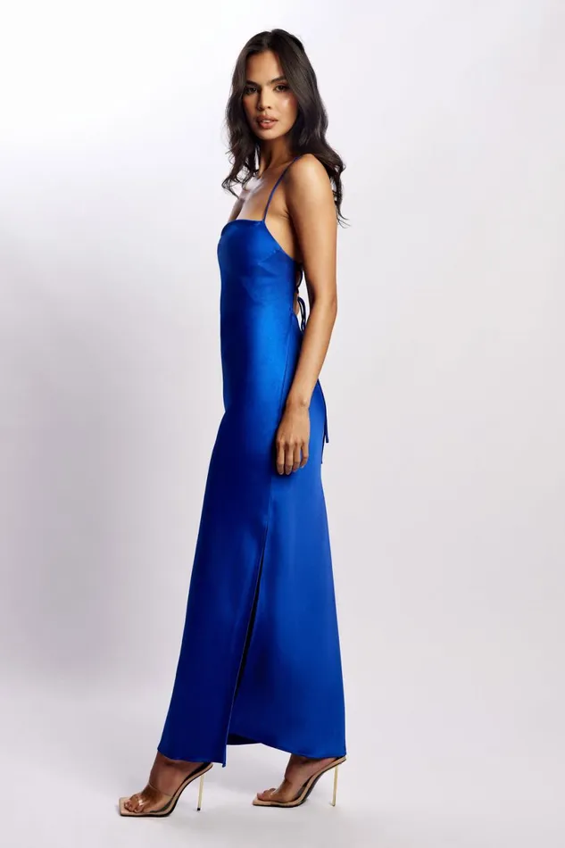 Meshki Maxi Dresses Women Sydney Straight Neck Slip Maxi Dress 8211 Cobalt Blue Cobaltblue