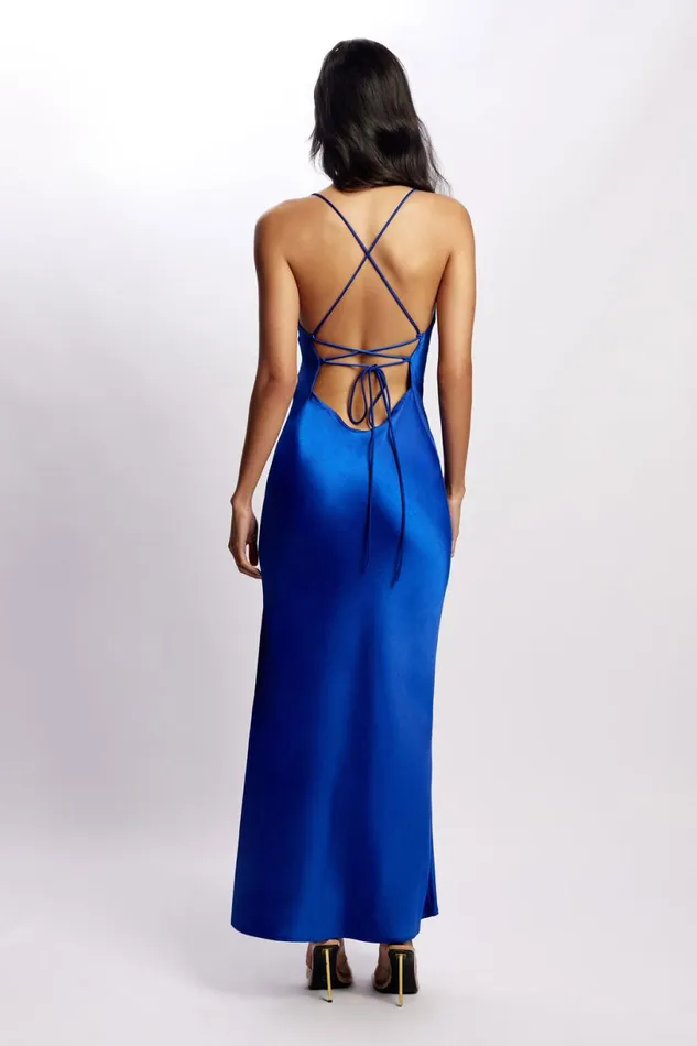 Meshki Maxi Dresses Women Sydney Straight Neck Slip Maxi Dress 8211 Cobalt Blue Cobaltblue