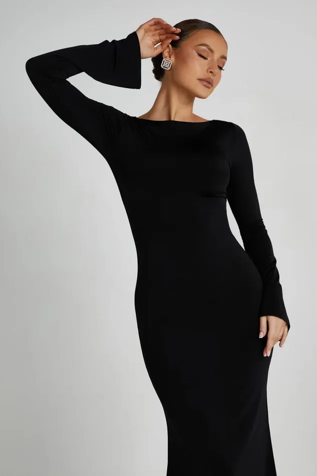 Meshki Maxi Dresses Women Tarna Slinky Fishtail Maxi Dress 8211 Black Black
