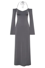 Meshki Maxi Dresses Women Tia Slinky Off Shoulder Maxi Dress 8211 Charcoal Charcoal