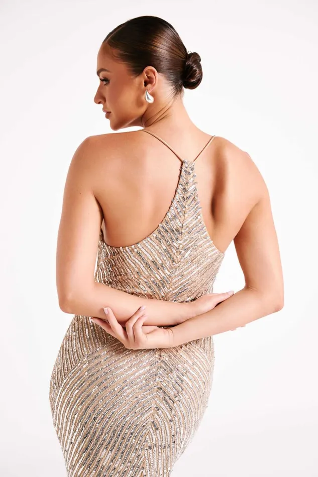 Meshki Maxi Dresses Women Tierra Sequin Maxi Dress 8211 Silver Silver