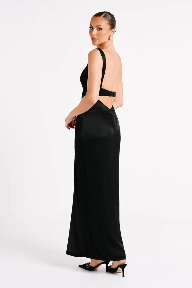 Meshki Maxi Dresses Women Verana Backless Satin Maxi Dress 8211 Black Black Meshki Maxi Dresses Women Verana Backless Satin Maxi Dress 8211 Black Black