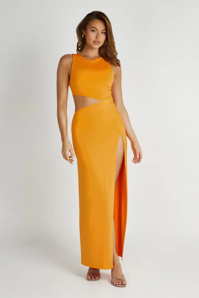 Meshki Maxi Dresses Women Vienna Slinky Maxi Dress 8211 Orange Orange