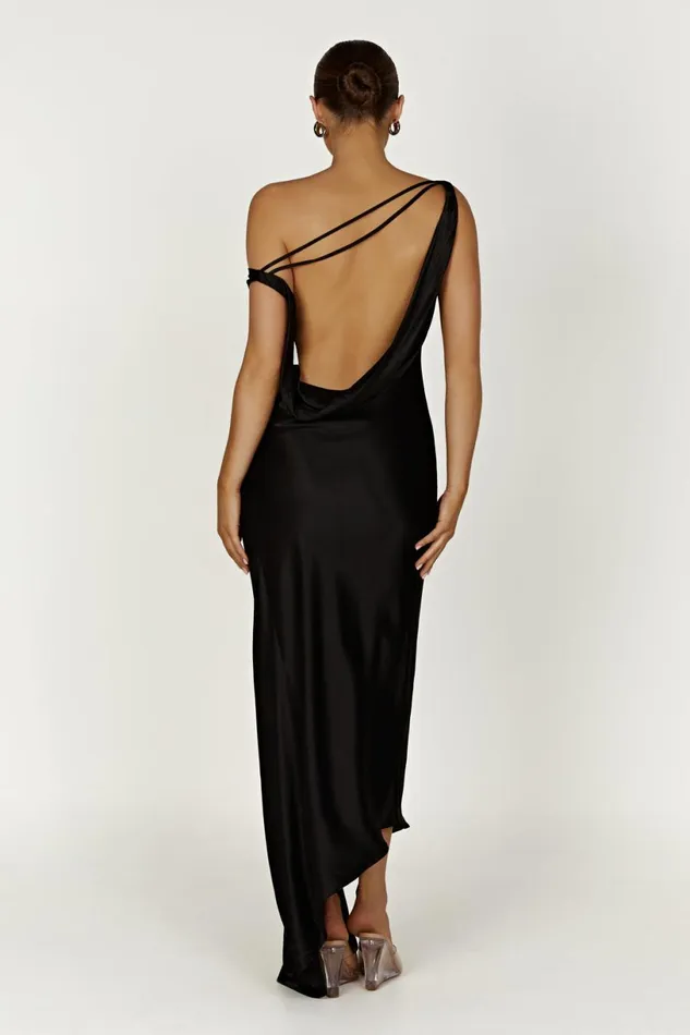 Meshki Maxi Dresses Women Yvette Slip Maxi Dress With Asymmetrical Hem 8211 Black Black Meshki Maxi Dresses Women Yvette Slip Maxi Dress With Asymmetrical Hem 8211 Black Black