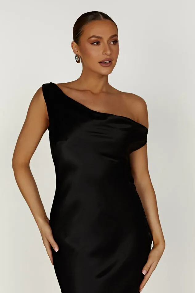 Meshki Maxi Dresses Women Yvette Slip Maxi Dress With Asymmetrical Hem 8211 Black Black