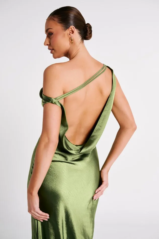 Meshki Maxi Dresses Women Yvette Slip Maxi Dress With Asymmetrical Hem 8211 Emerald Emerald