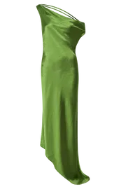 Meshki Maxi Dresses Women Yvette Slip Maxi Dress With Asymmetrical Hem 8211 Emerald Emerald