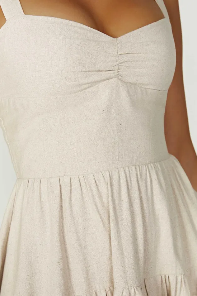 Meshki Midi Dresses Women Adriana Linen Midi Dress 8211 Natural Natural