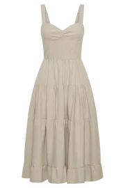 Meshki Midi Dresses Women Adriana Linen Midi Dress 8211 Natural Natural