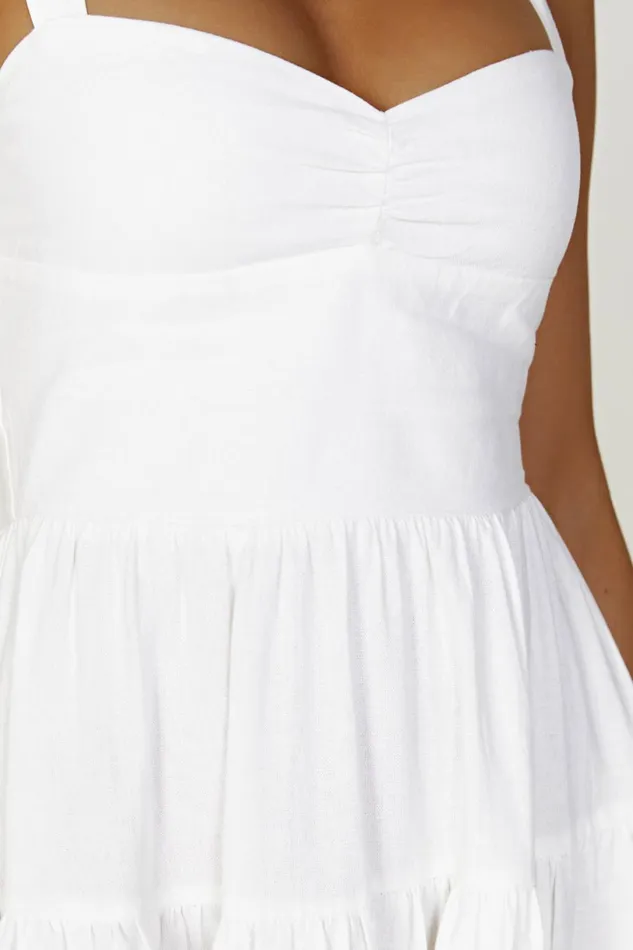 Meshki Midi Dresses Women Adriana Linen Midi Dress 8211 White White
