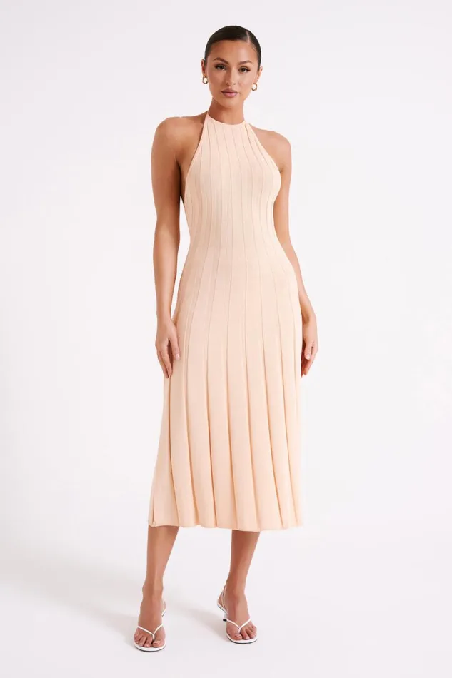 Meshki Midi Dresses Women Adrienne Halter Neck Midi Dress 8211 Apricot Apricot Meshki Midi Dresses Women Adrienne Halter Neck Midi Dress 8211 Apricot Apricot