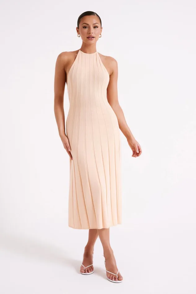 Meshki Midi Dresses Women Adrienne Halter Neck Midi Dress 8211 Apricot Apricot