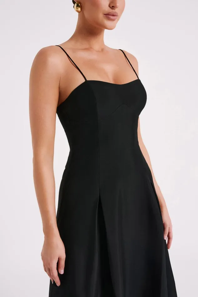 Meshki Midi Dresses Women Alaina Cotton ALine Midi Dress 8211 Black Black