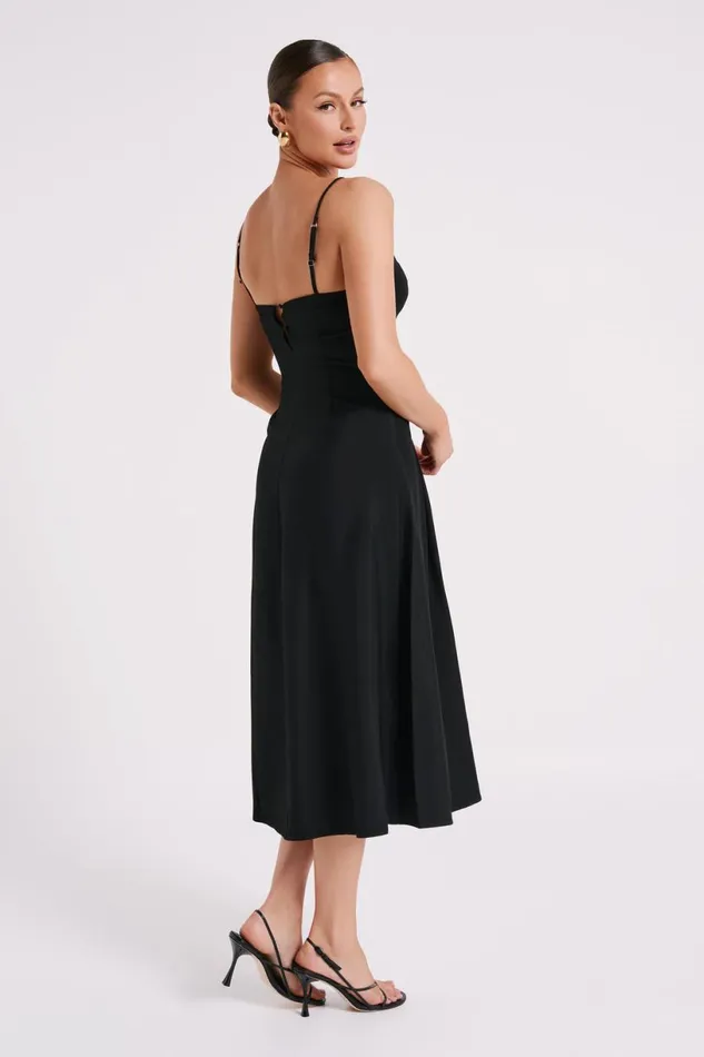 Meshki Midi Dresses Women Alaina Cotton ALine Midi Dress 8211 Black Black