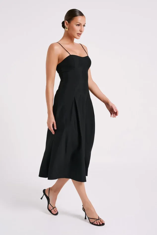 Meshki Midi Dresses Women Alaina Cotton ALine Midi Dress 8211 Black Black