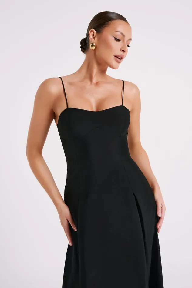 Meshki Midi Dresses Women Alaina Cotton ALine Midi Dress 8211 Black Black