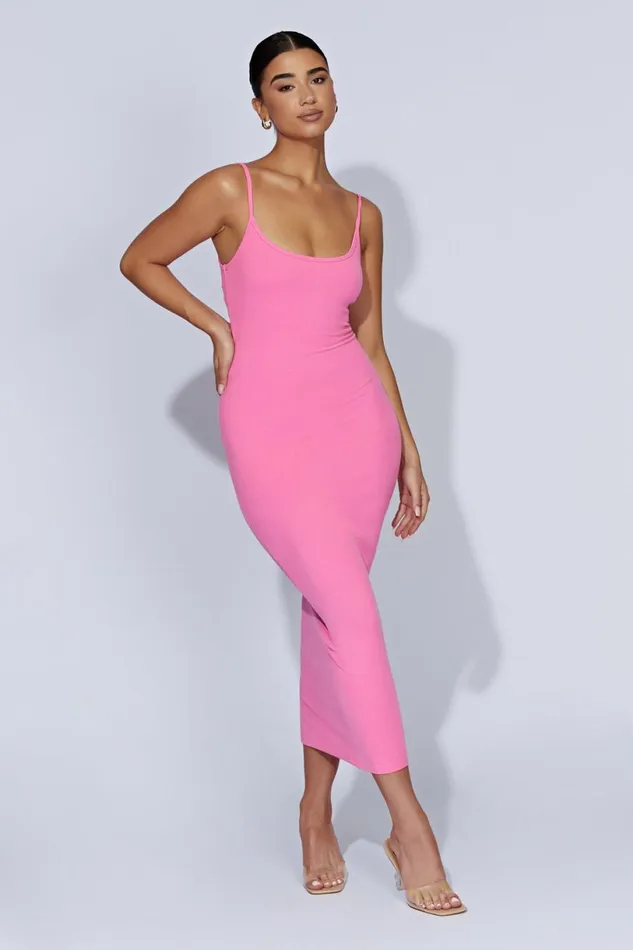 Meshki Midi Dresses Women Alexis Ribbed Cami Midi Dress 8211 Bubblegum Pink Bubblegumpink Meshki Midi Dresses Women Alexis Ribbed Cami Midi Dress 8211 Bubblegum Pink Bubblegumpink
