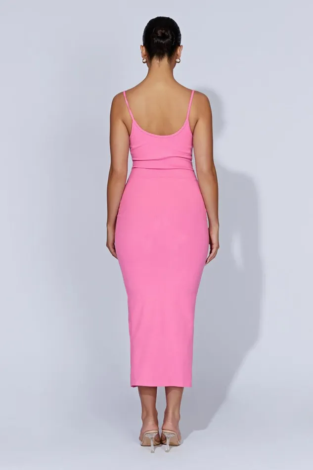Meshki Midi Dresses Women Alexis Ribbed Cami Midi Dress 8211 Bubblegum Pink Bubblegumpink