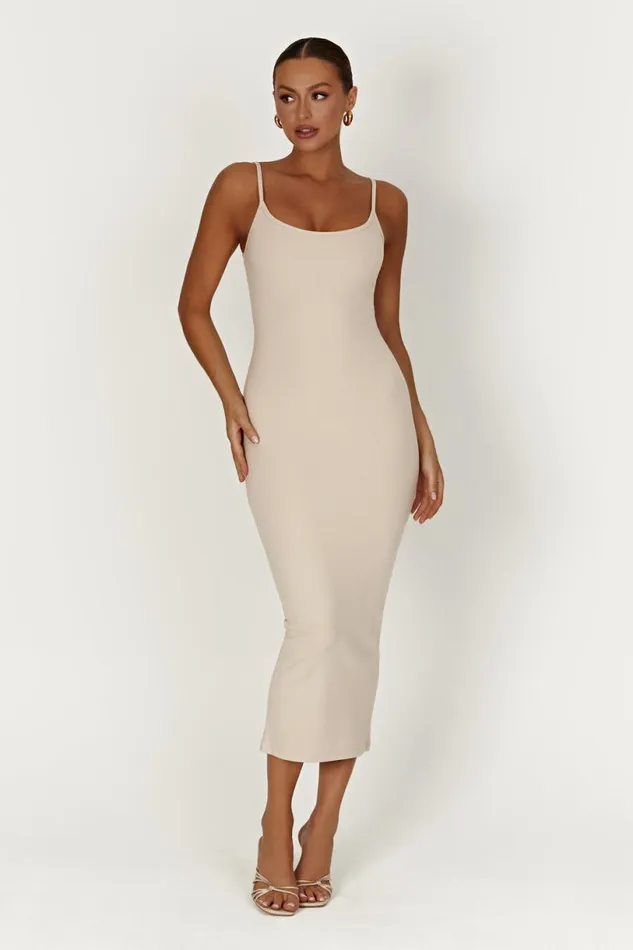 Meshki Midi Dresses Women Alexis Ribbed Cami Midi Dress 8211 Cream Cream