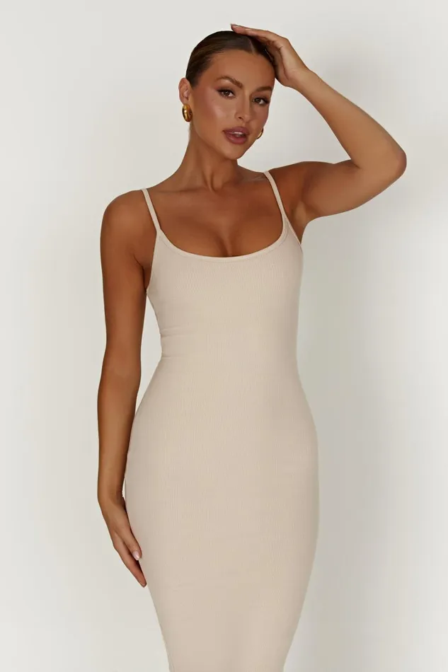 Meshki Midi Dresses Women Alexis Ribbed Cami Midi Dress 8211 Cream Cream