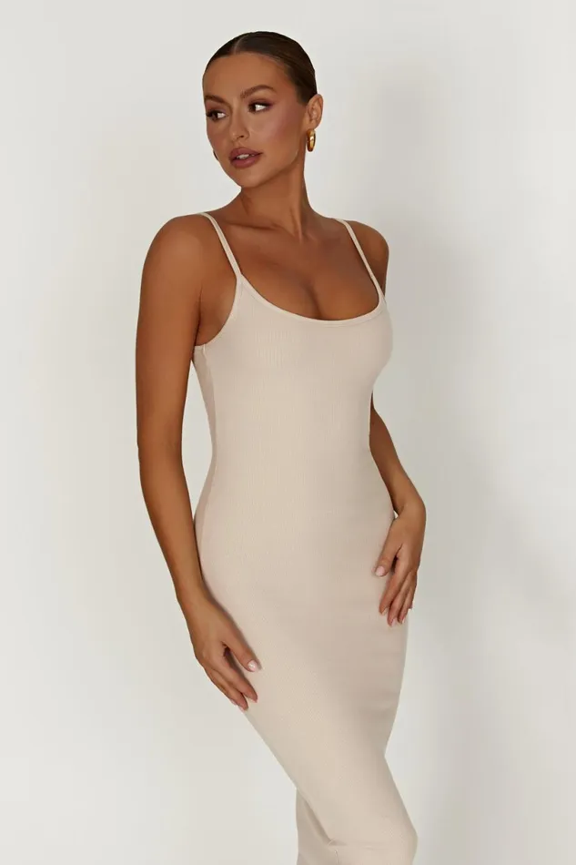 Meshki Midi Dresses Women Alexis Ribbed Cami Midi Dress 8211 Cream Cream