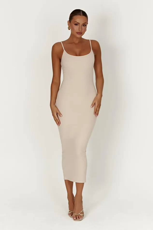 Meshki Midi Dresses Women Alexis Ribbed Cami Midi Dress 8211 Cream Cream
