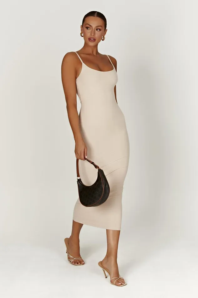 Meshki Midi Dresses Women Alexis Ribbed Cami Midi Dress 8211 Cream Cream