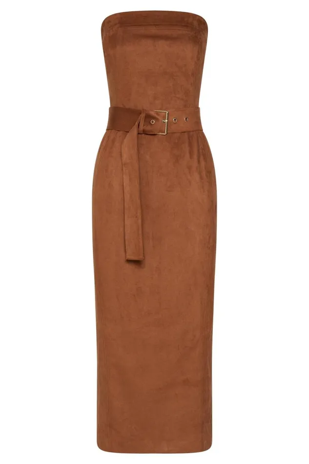 Meshki Midi Dresses Women Bella Suede Belted Midi Dress 8211 Tan Tan Meshki Midi Dresses Women Bella Suede Belted Midi Dress 8211 Tan Tan