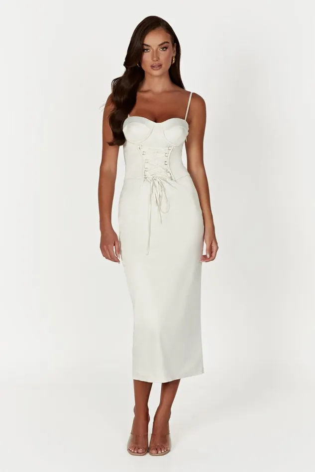 Meshki Midi Dresses Women Camelia Corset Midi Dress 8211 Ivory Ivory Meshki Midi Dresses Women Camelia Corset Midi Dress 8211 Ivory Ivory