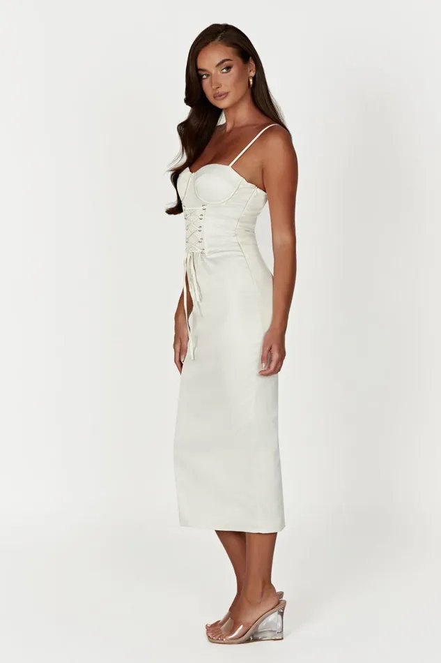 Meshki Midi Dresses Women Camelia Corset Midi Dress 8211 Ivory Ivory Meshki Midi Dresses Women Camelia Corset Midi Dress 8211 Ivory Ivory