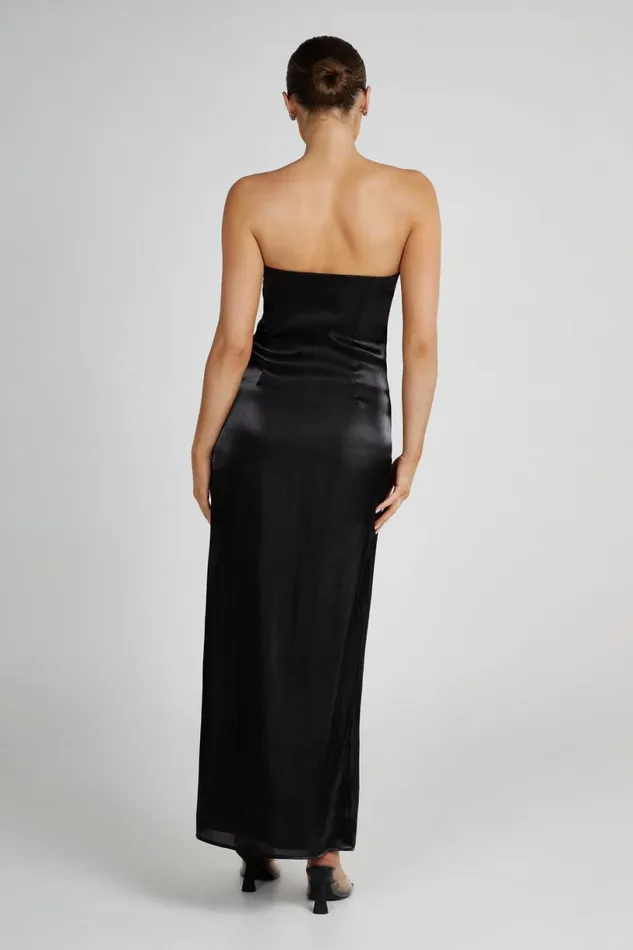 Meshki Midi Dresses Women Chantelle Liquid Satin Midi Dress 8211 Black Black