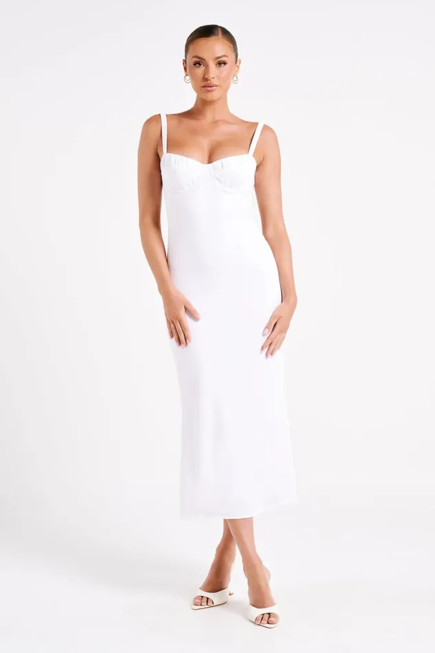 Meshki Midi Dresses Women Constance Cupped Midi Dress 8211 White White