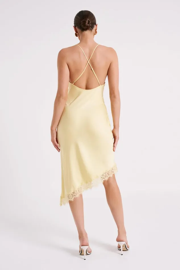 Meshki Midi Dresses Women Crawford Satin Midi Dress 8211 Yellow Yellow