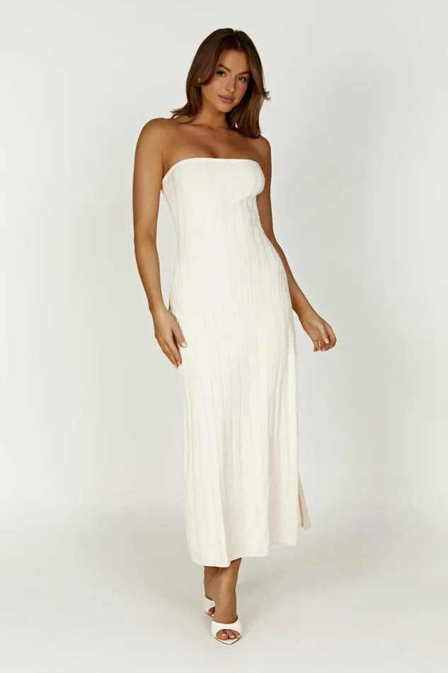 Meshki Midi Dresses Women Dolce Extreme Rib Strapless Midi Dress 8211 Ivory Ivory Meshki Midi Dresses Women Dolce Extreme Rib Strapless Midi Dress 8211 Ivory Ivory