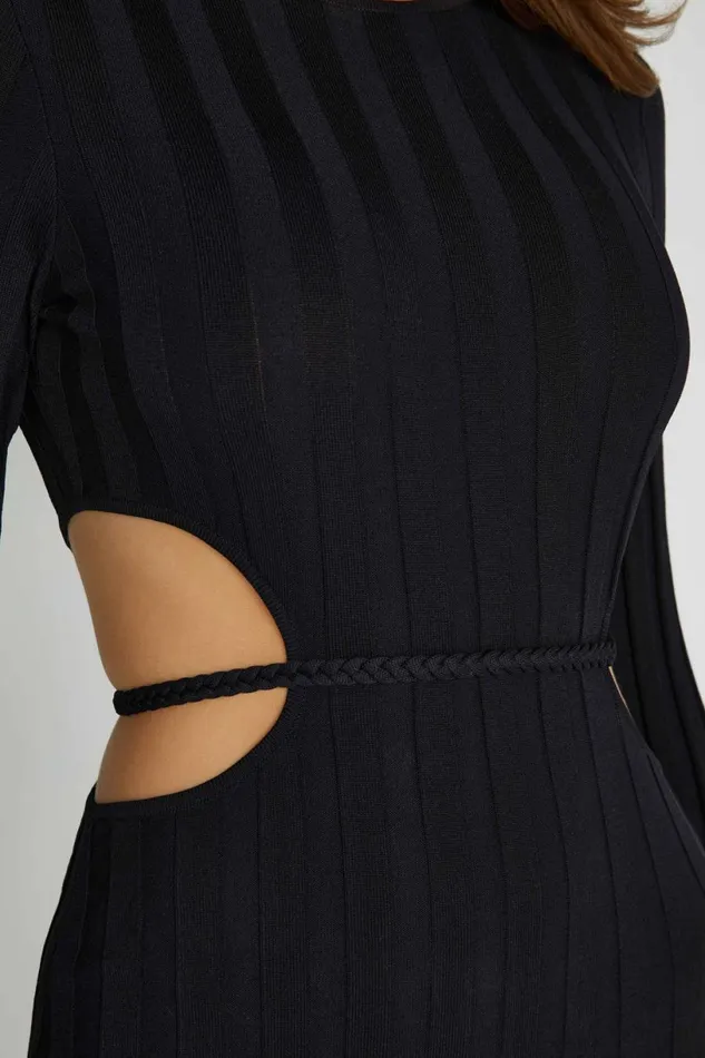 Meshki Midi Dresses Women Elodie Knit Midi Dress 8211 Black Black