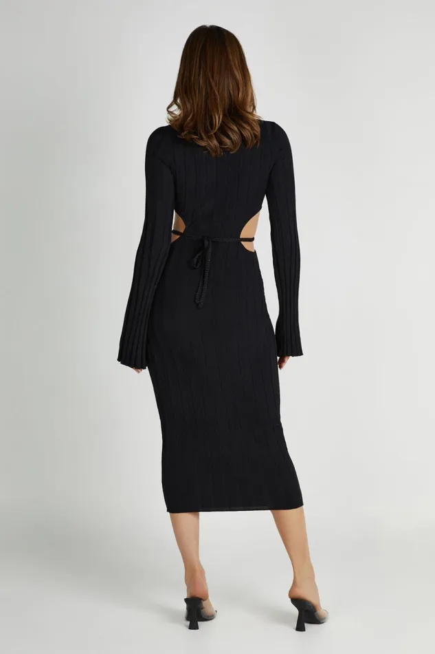 Meshki Midi Dresses Women Elodie Knit Midi Dress 8211 Black Black