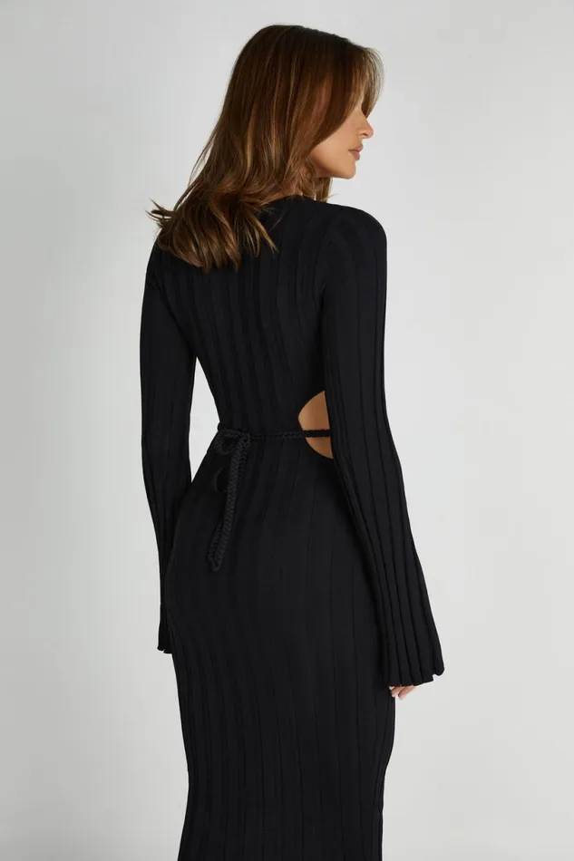 Meshki Midi Dresses Women Elodie Knit Midi Dress 8211 Black Black