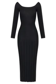Meshki Midi Dresses Women Emmeline Long Sleeve Rib Knit Midi Dress 8211 Black Black