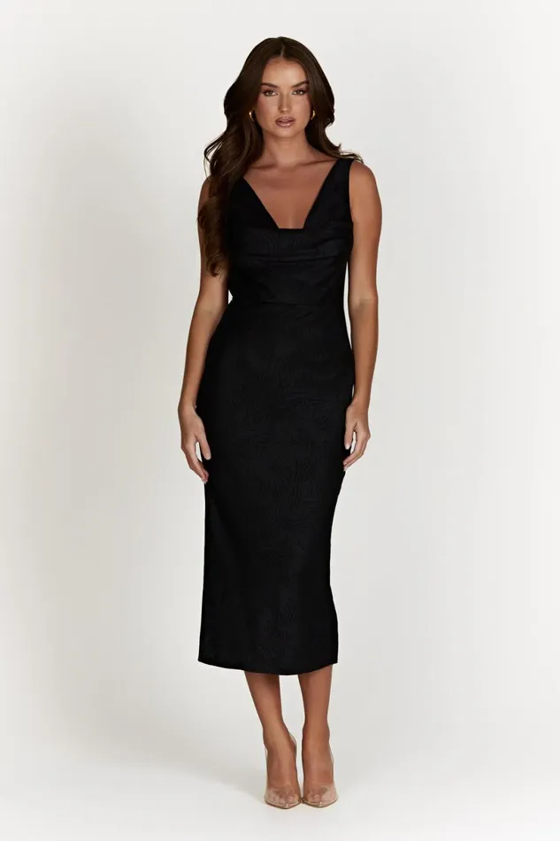 Meshki Midi Dresses Women Fallon Cowl Midi Dress 8211 Black Black