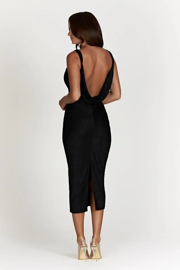Meshki Midi Dresses Women Fallon Cowl Midi Dress 8211 Black Black