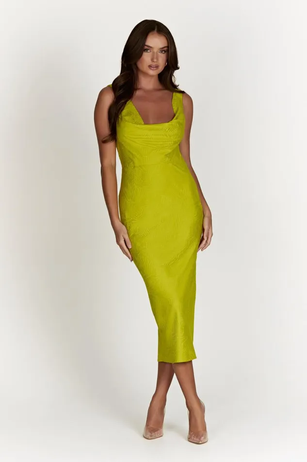 Meshki Midi Dresses Women Fallon Cowl Midi Dress 8211 Chartreuse Chartreuse Meshki Midi Dresses Women Fallon Cowl Midi Dress 8211 Chartreuse Chartreuse