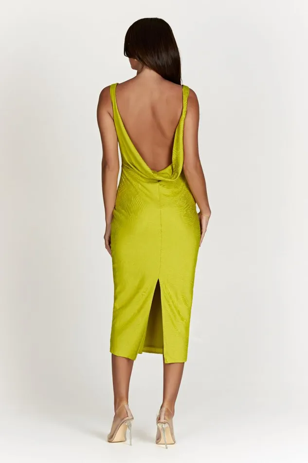 Meshki Midi Dresses Women Fallon Cowl Midi Dress 8211 Chartreuse Chartreuse Meshki Midi Dresses Women Fallon Cowl Midi Dress 8211 Chartreuse Chartreuse