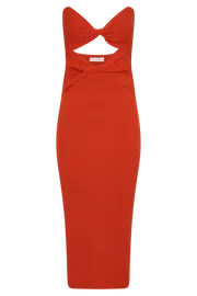 Meshki Midi Dresses Women Gabrielle Twist Knit Midi Dress 8211 Coral Coral