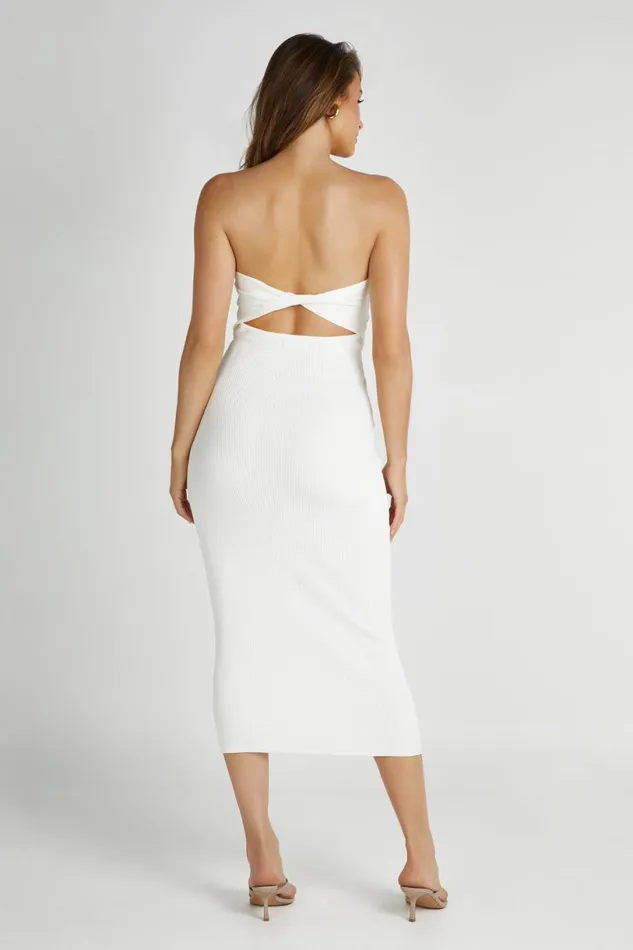 Meshki Midi Dresses Women Gabrielle Twist Knit Midi Dress 8211 White White
