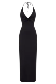 Meshki Midi Dresses Women Heidi Recycled Nylon Pin Detail Midi Dress 8211 Black Black