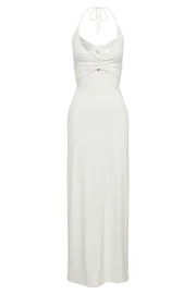Meshki Midi Dresses Women Heidi Recycled Nylon Pin Detail Midi Dress 8211 White White