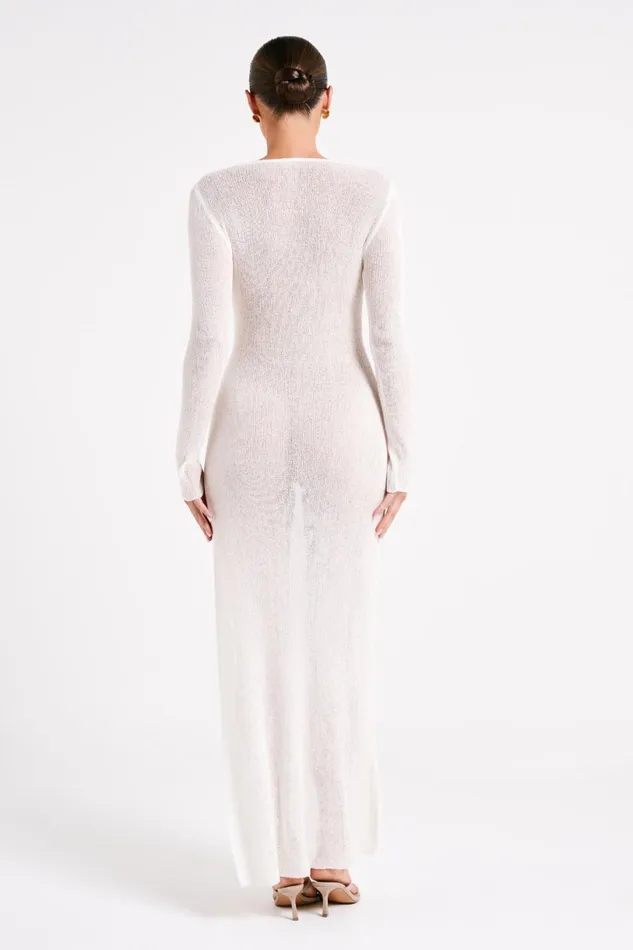 Meshki Midi Dresses Women Imelda Knit Cover Up Midi Dress 8211 White White Meshki Midi Dresses Women Imelda Knit Cover Up Midi Dress 8211 White White
