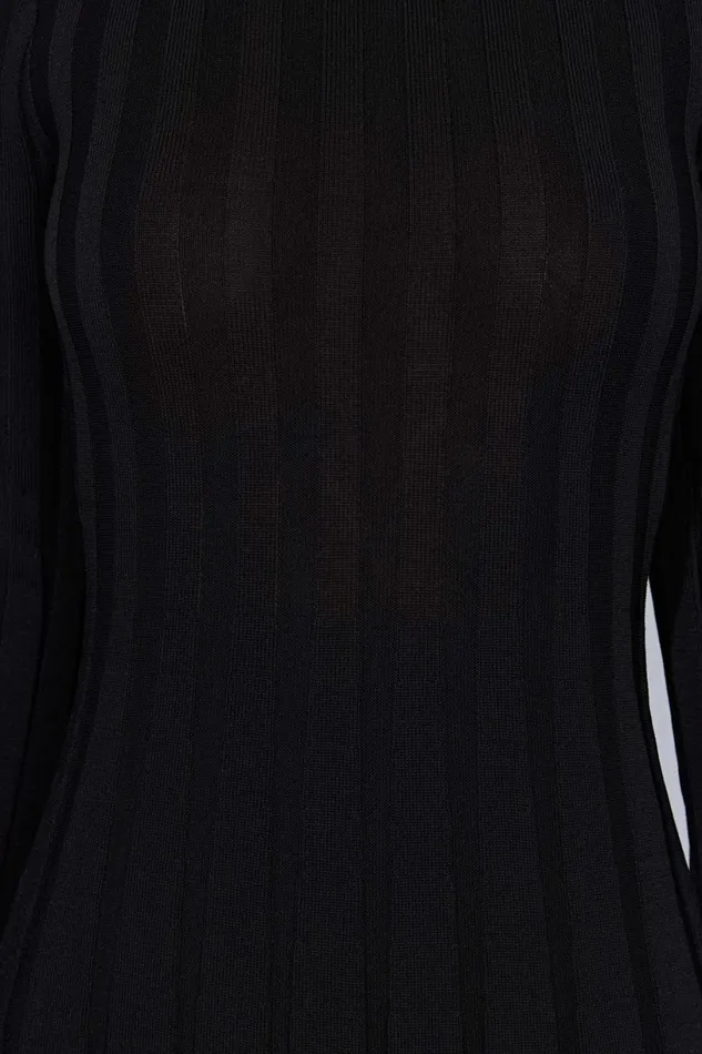 Meshki Midi Dresses Women Juniper Flare Sleeve Knit Midi Dress 8211 Black Black
