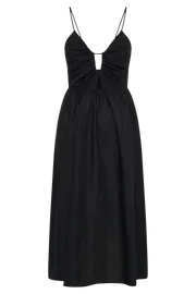 Meshki Midi Dresses Women Magdelena Cut Out Linen Midi Dress 8211 Black Black Meshki Midi Dresses Women Magdelena Cut Out Linen Midi Dress 8211 Black Black